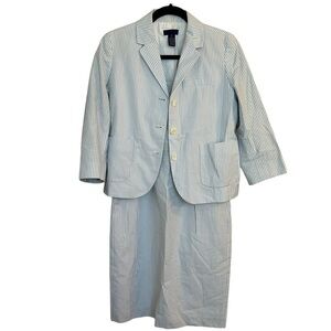 J Crew Striped Seersucker Sun Dress and Jacket Set